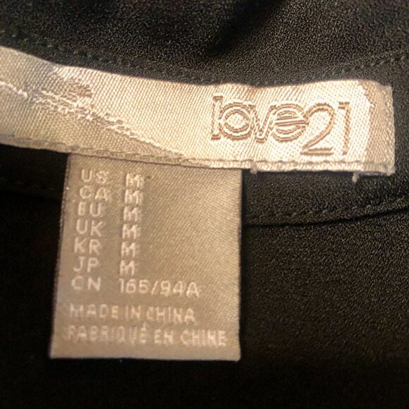 Forever 21 Blouse Colorblock Button Front Black Gold Oversized size Medium - Picture 15 of 16